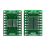 20-Pin SOIC/SOP/SSOP To DIP Breakout Board (10 Pack)