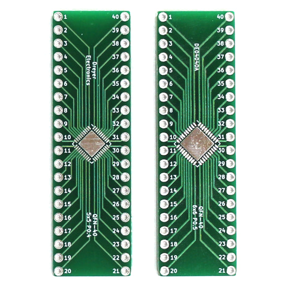 40-Pin QFN to DIP Breakout Board | Front: B: 5x5mm, P: 0.4mm | Back: B: 6x6mm, P: 0.5mm (5 Pack)