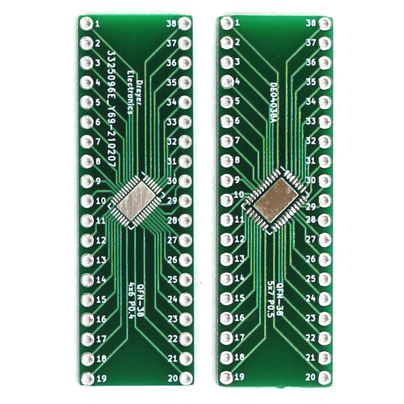 38-Pin QFN to DIP Breakout Board | Front: B: 4x6mm, P: 0.4mm | Back: B: 5x7mm, P: 0.5mm (5 Pack)