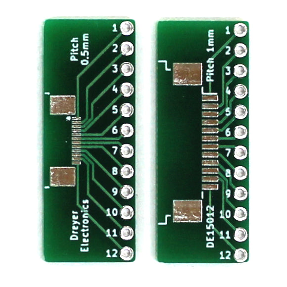 12-Pin FPC FFC to DIP 1mm 0.5mm Pitch (5 Pack)