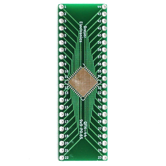 44-Pin QFN to DIP Breakout Board | Body: 9x9mm, Pitch: 0.65mm (5 Pack)