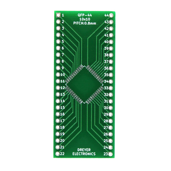44-Pin TQFP/LQFP To DIP Breakout Board (P:0.8mm, B:10x10mm) (5 Pack)