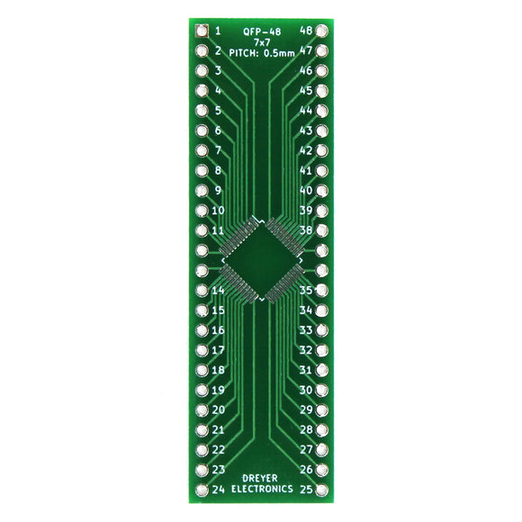 48-Pin TQFP/LQFP To DIP Breakout Board (P:0.5mm, B:7x7mm) (5 Pack)