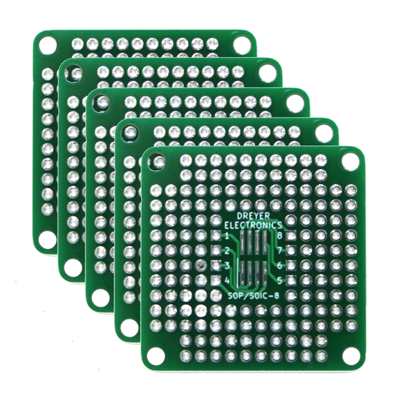 8-Pin SOIC/SOP/SSOP Perforated Board - Small (5 Pack)